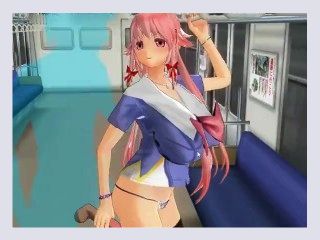 CM3D2 Mirai Nikki Hentai   Yuno Gasai Pleasured On Train