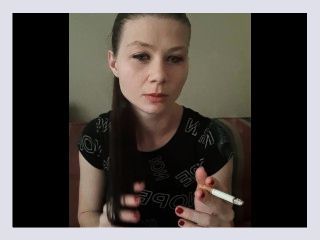Sfw smoking and playing with hair black shirt