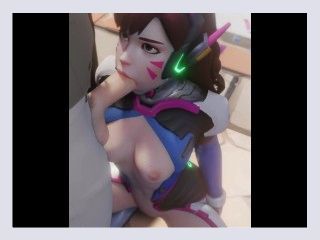 Dva from Overwatch Blowjob Fuck the Payload