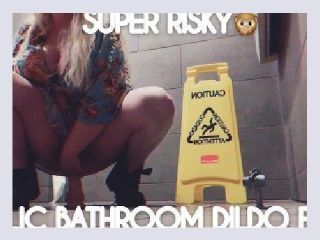 Blonde PAWG teen riding dildo on a dirty bathroom floor   effygracecams