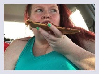 BBW Eating in Car Over Eating Shame Stuffing