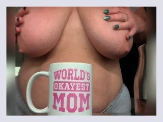 Mature Step Mom gets her Big Tits out while making morning coffee