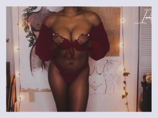 RED HOT Lingerie Try On Haul  Ebony Babe w Brown Perky Tits