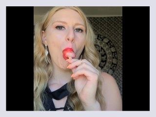 Hot Blonde Sucks Popsicle