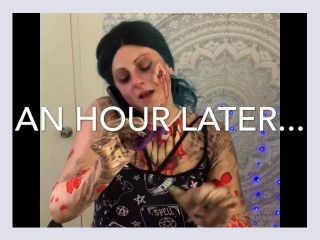 Zombie Babe unboxes a sex work giveaway package and shows off goth clothing