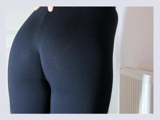 Perfect ass in tight black leggings 