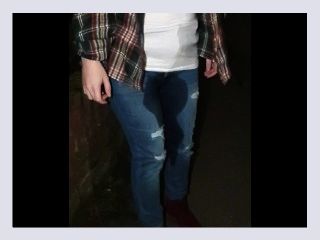 Alice     public wetting in jeans while walking home 