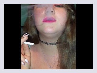 Sexy slut smokes for you