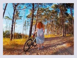 I led my Bike Partner a Scenic Place to Fuck Ginger Redhead Teen PAWG Public Outdoor Cowgirl Cum