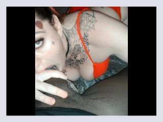 Tatted Bad Bitch Swallowing Dick