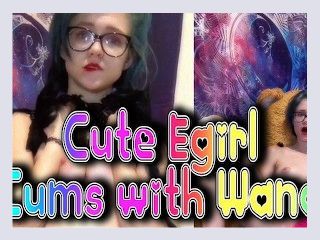 Cute Egirl Cums w Wand