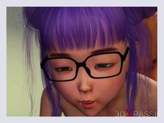 Japanese amature teen nerd schoolgirl in glasses getting fucked in the candy room