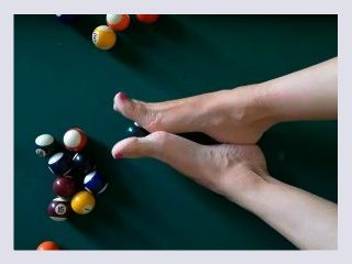 Sexy Feet Playing Billiards