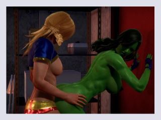 Futa   Anal   Supergirl x She Hulk
