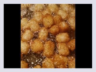 Greasy nasty lil tater tots in hot oil bath FOODPORN
