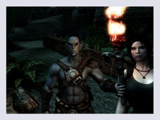 Gentle sex with elf outdoors at home  Playing Skyrim Adult Mods