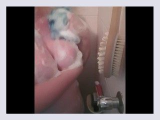 Sneaky Shower Soaping Huge Tits