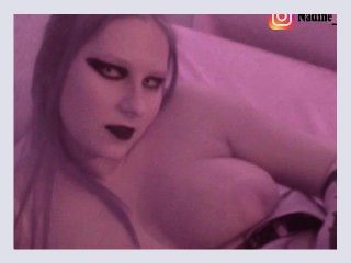 Jerk off with Nadine Cays the German Gothic Teen and Her Natural Monster Tits