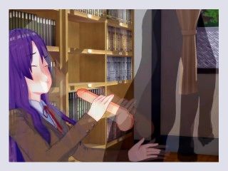 DDLC Yuri Milks Your Cock in the Library