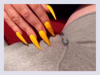 My Yellow Long Nails Lead To Premature Cumshot In Tight Underwear