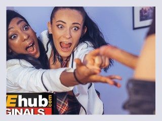 FAKEhub Lucky Guy Gets his Dick Sucked by Two Hot College Girls