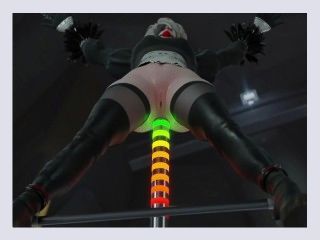 2B fucked in the ass by fucking machine 8dd
