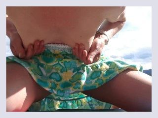 Sexy Little Milf Has Public Squirting Orgasms On Beach Dripping Pussy
