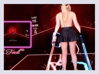 Hot Topless Gamer Girl Plays VR Video Game