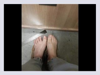 Playing With My Small Stinky Smelly Feet At Work   Sweaty No Socks