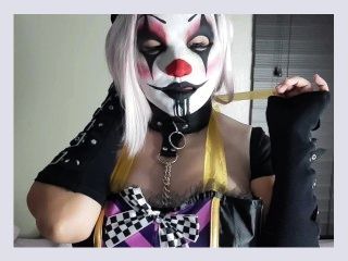 Girl wearing Clown mask gives you jerk off instructions POV Mask Fetish 908
