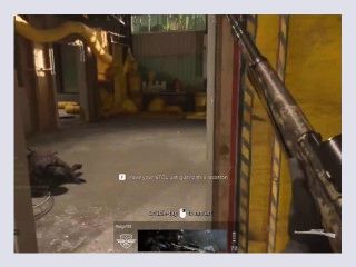 Stepbrother gets his dick sucked after beating stepsister in a Call of Duty game
