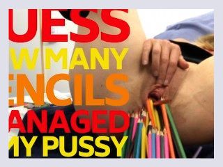Submissive Painslut Pussy Insertions with Pencils Queensnake Tribute