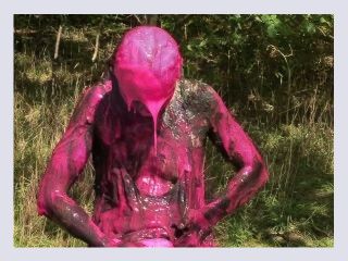 Messy Cute Girl Dirty Muddy and Gunged in Sexy Pink