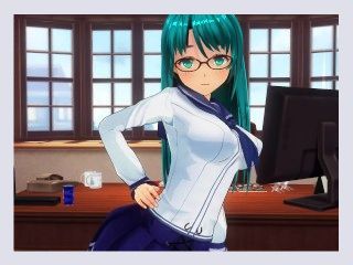 3D HENTAI schoolgirl with glasses fucked the director and got a high score