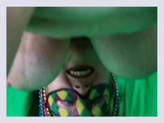 Private Mardi Gras show with Seattle Ganja Goddess Flashing boobs public
