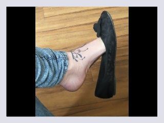 Pixie Nixx Flashes her Soles Dangles her Flats in a Public Waiting Room