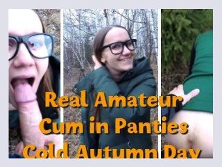 Real Amateur Public Sex in Cold Autumn Day