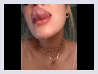 Babygirl does long tongue drool porn
