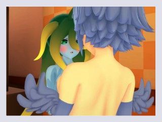 3D HentaiLesbianMonster Musume Slime x Harpy Papi