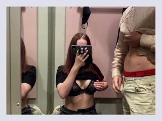Blowjob in a public fitting room Suck cock and swallow cum LeoKleo