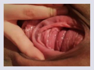 Open wide pussy and PUSH out see cervix POV