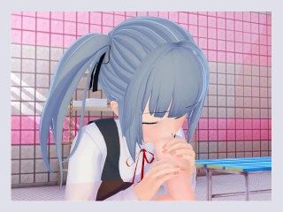 KANKORE KASUMI in the shower room 3D HENTAI