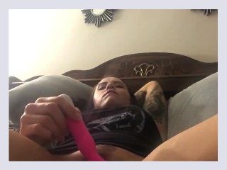 Tattooed girl toying pussy
