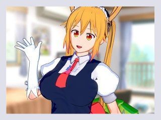 Anime Maid Tohru Cleans Your Dick