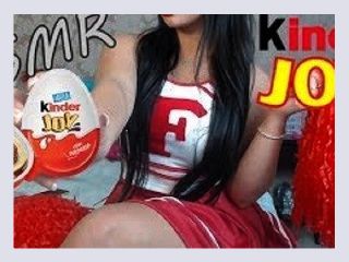 SFW ASMR Cheerleader Surprise Egg and Candy Tasting Eating Sounds