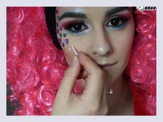 Adelle Unicorn   Rainbow unicorn cosplay 3DVR content shoot   makeup backst