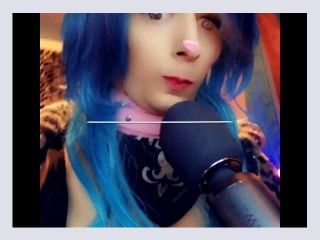 Blue haired transgender Goddess cums hard for you