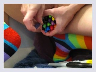 Sharpie Challenge watch me stuff my gaping pussy with 30 sharpie markers in knee high socks 4k