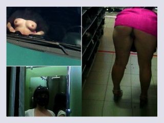 Shop Change Room voyerism no panties at Shoping topless at parking lot Exibicionist Wife