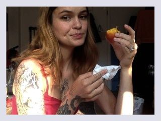 EATING A PEACH BEFORE GOING OUT WITH A SUGAR DADDY